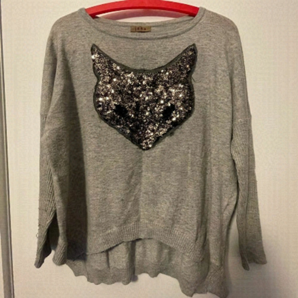 Sparkle sequin Fox head sweater.